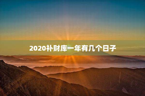 2020补财库一年有几个日子