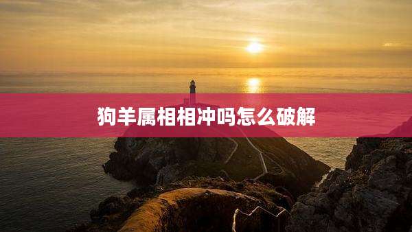 狗羊属相相冲吗怎么破解
