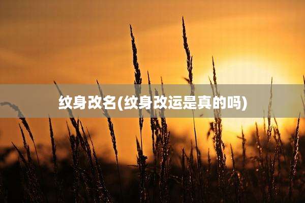 纹身改名(纹身改运是真的吗)