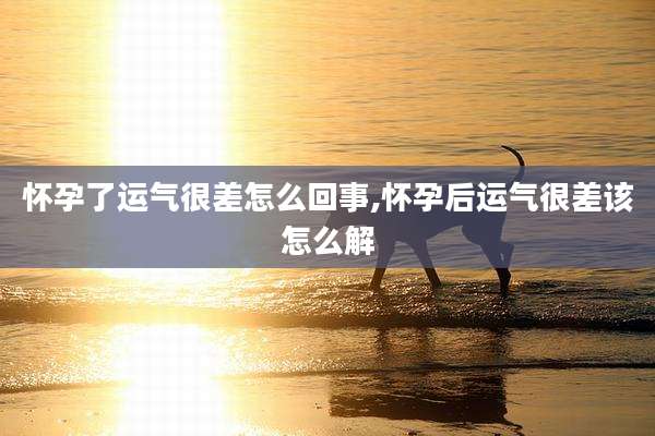 怀孕了运气很差怎么回事,怀孕后运气很差该怎么解