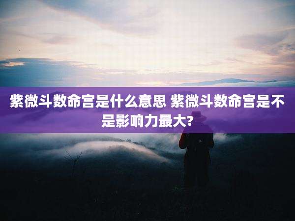 紫微斗数命宫是什么意思 紫微斗数命宫是不是影响力最大?
