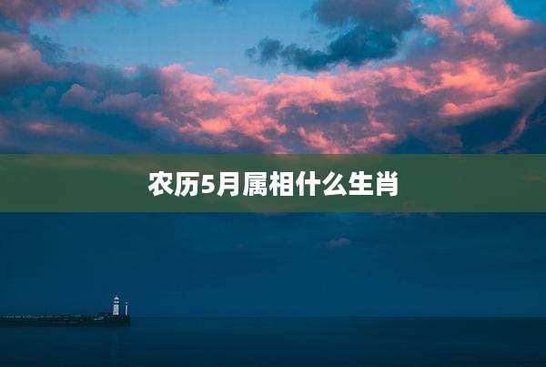 农历5月属相什么生肖
