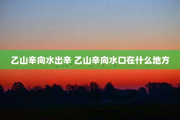 乙山辛向水出辛 乙山辛向水口在什么地方