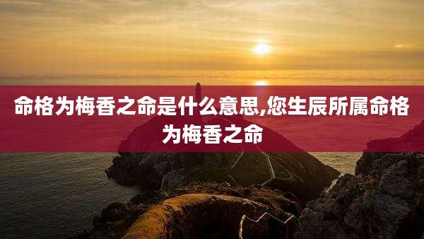 命格为梅香之命是什么意思,您生辰所属命格为梅香之命