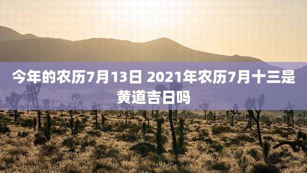 今年的农历7月13日 2021年农历7月十三是黄道吉日吗