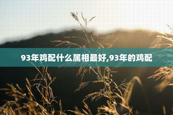 93年鸡配什么属相最好,93年的鸡配