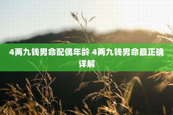 4两九钱男命配偶年龄 4两九钱男命最正确详解