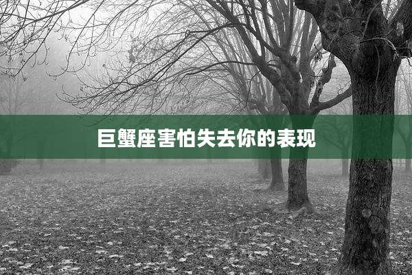 巨蟹座害怕失去你的表现