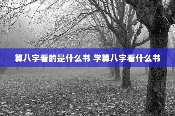 算八字看的是什么书 学算八字看什么书