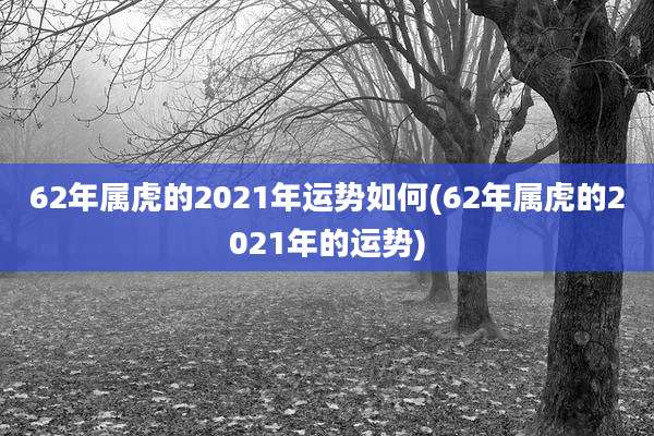 62年属虎的2021年运势如何(62年属虎的2021年的运势)