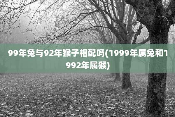 99年兔与92年猴子相配吗(1999年属兔和1992年属猴)