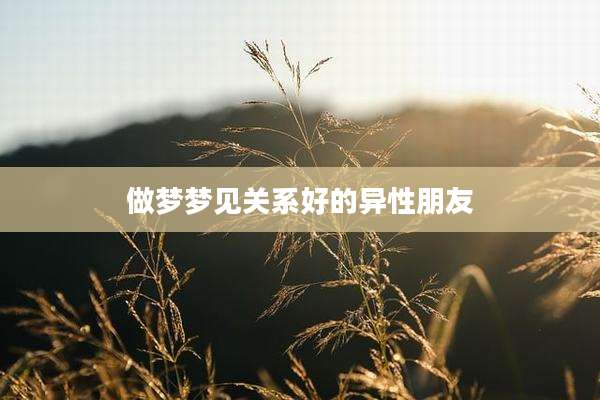 做梦梦见关系好的异性朋友