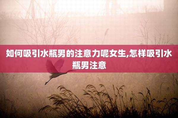 如何吸引水瓶男的注意力呢女生,怎样吸引水瓶男注意