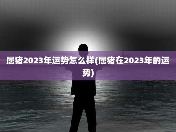 属猪2023年运势怎么样(属猪在2023年的运势)