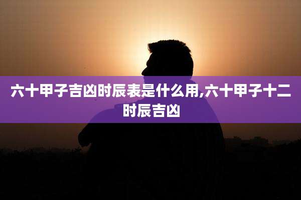 六十甲子吉凶时辰表是什么用,六十甲子十二时辰吉凶