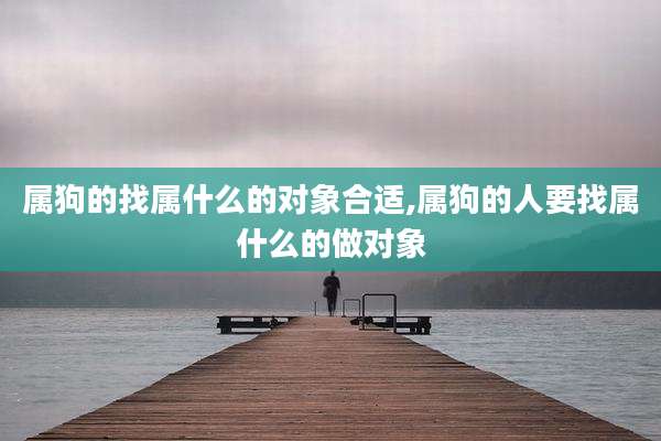 属狗的找属什么的对象合适,属狗的人要找属什么的做对象
