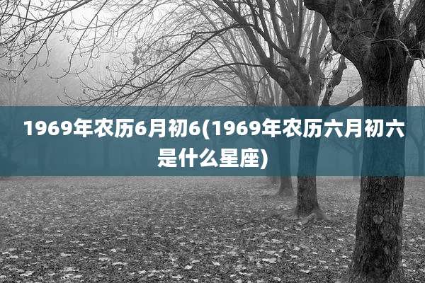 1969年农历6月初6(1969年农历六月初六是什么星座)