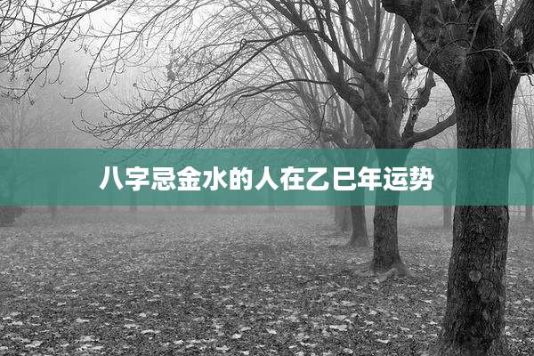 八字忌金水的人在乙巳年运势