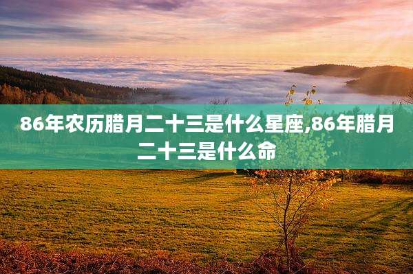 86年农历腊月二十三是什么星座,86年腊月二十三是什么命