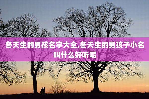 冬天生的男孩名字大全,冬天生的男孩子小名叫什么好听呢