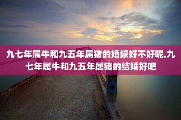 九七年属牛和九五年属猪的婚缘好不好呢,九七年属牛和九五年属猪的结婚好吧
