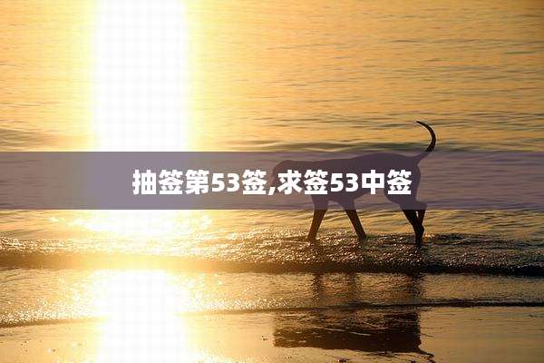 抽签第53签,求签53中签
