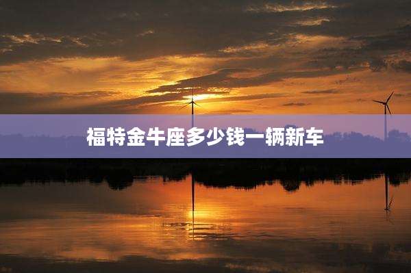 福特金牛座多少钱一辆新车