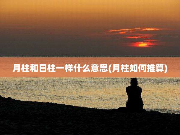 月柱和日柱一样什么意思(月柱如何推算)