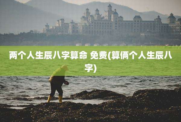 两个人生辰八字算命 免费(算俩个人生辰八字)