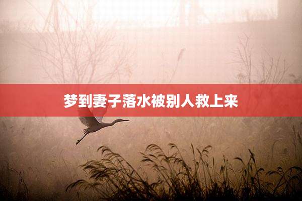 梦到妻子落水被别人救上来