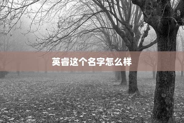 英睿这个名字怎么样