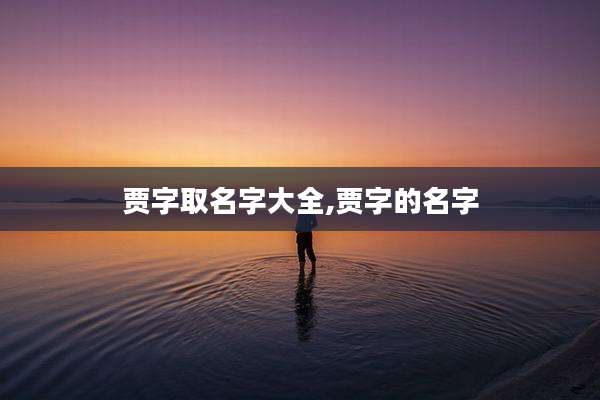 贾字取名字大全,贾字的名字