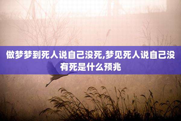 做梦梦到死人说自己没死,梦见死人说自己没有死是什么预兆