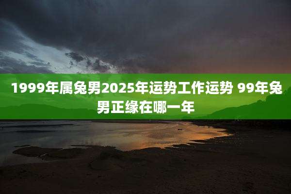 1999年属兔男2025年运势工作运势 99年兔男正缘在哪一年