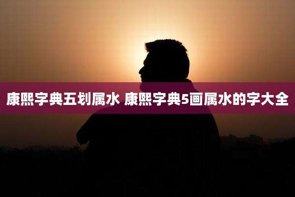 康熙字典五划属水 康熙字典5画属水的字大全