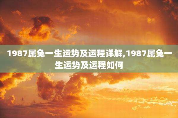 1987属兔一生运势及运程详解,1987属兔一生运势及运程如何