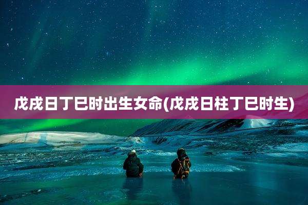 戊戌日丁巳时出生女命(戊戌日柱丁巳时生)