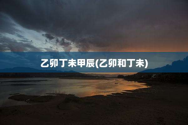 乙卯丁未甲辰(乙卯和丁未)