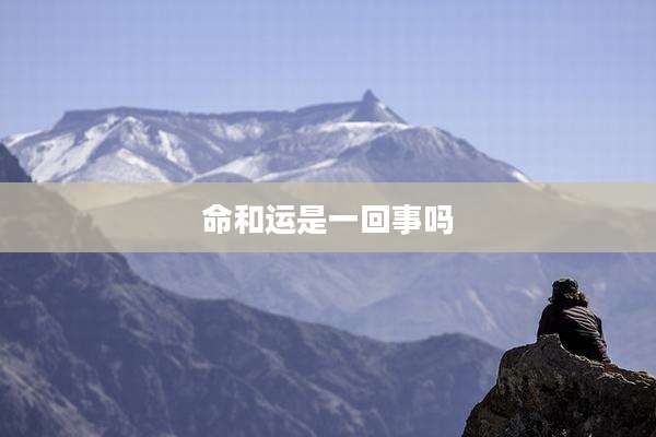 命和运是一回事吗