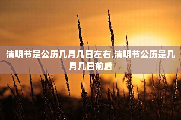 清明节是公历几月几日左右,清明节公历是几月几日前后