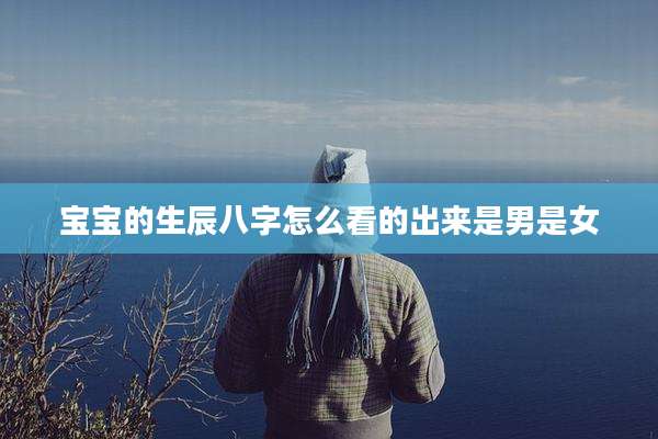 宝宝的生辰八字怎么看的出来是男是女