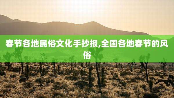 春节各地民俗文化手抄报,全国各地春节的风俗