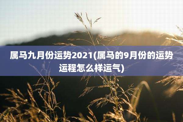 属马九月份运势2021(属马的9月份的运势运程怎么样运气)