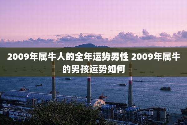2009年属牛人的全年运势男性 2009年属牛的男孩运势如何