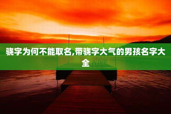 骁字为何不能取名,带骁字大气的男孩名字大全