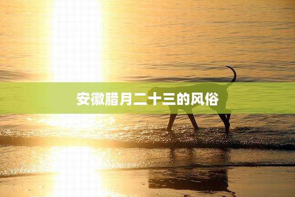 安徽腊月二十三的风俗