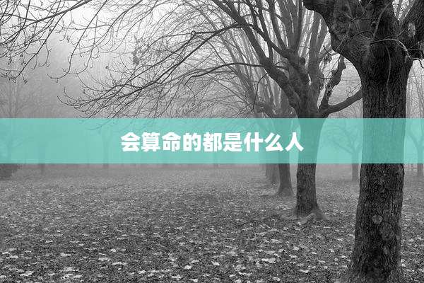 会算命的都是什么人