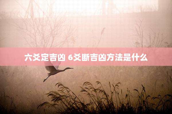 六爻定吉凶 6爻断吉凶方法是什么