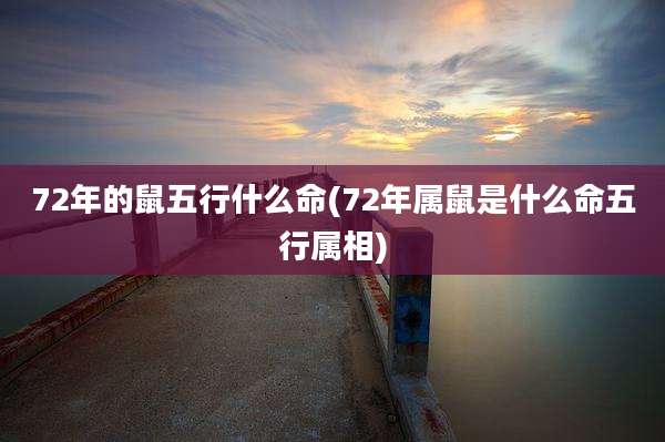72年的鼠五行什么命(72年属鼠是什么命五行属相)