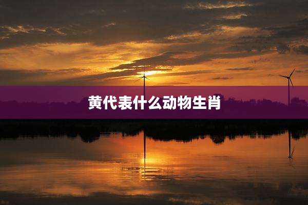 黄代表什么动物生肖